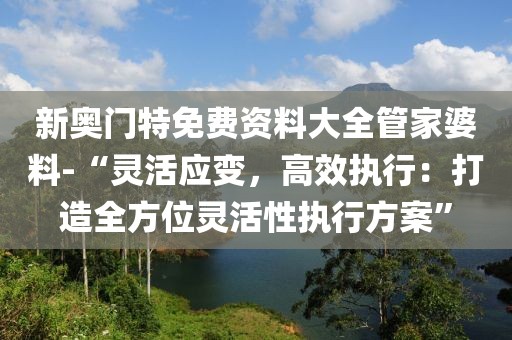 新奥门特免费资料大全管家婆料-“灵活应变，高效执行：打造全方位灵活性执行方案”