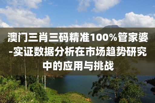 澳门三肖三码精准100%管家婆-实证数据分析在市场趋势研究中的应用与挑战