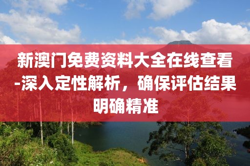 新澳门免费资料大全在线查看-深入定性解析，确保评估结果明确精准