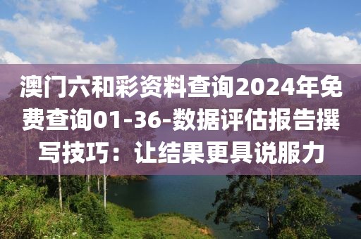 澳门六和彩资料查询2024年免费查询01-36-数据评估报告撰写技巧：让结果更具说服力