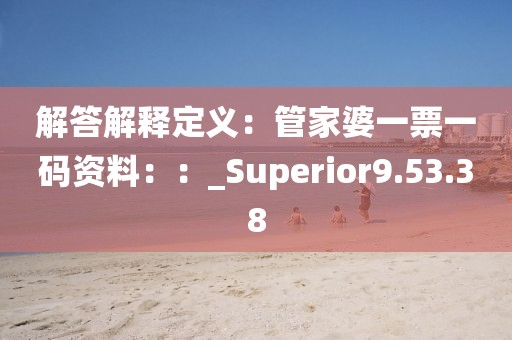 解答解释定义：管家婆一票一码资料：：_Superior9.53.38