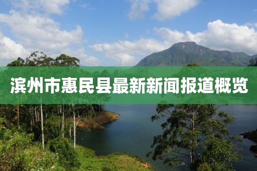 滨州市惠民县最新新闻报道概览