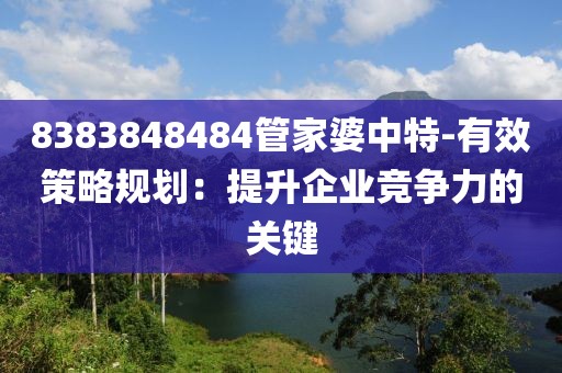 8383848484管家婆中特-有效策略规划：提升企业竞争力的关键