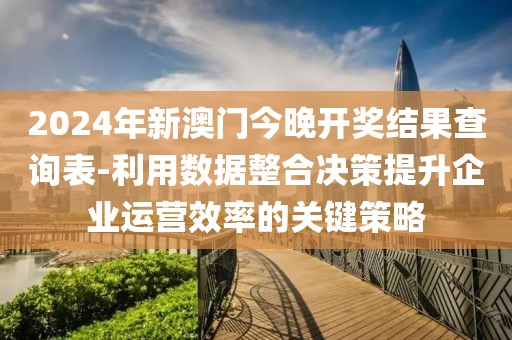 2024年新澳门今晚开奖结果查询表-利用数据整合决策提升企业运营效率的关键策略