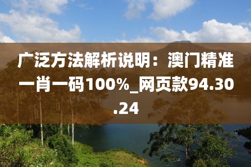 广泛方法解析说明：澳门精准一肖一码100%_网页款94.30.24