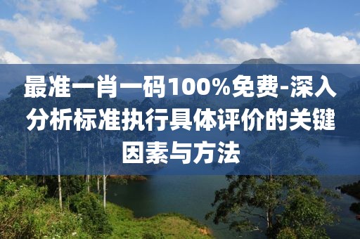 最准一肖一码100%免费-深入分析标准执行具体评价的关键因素与方法