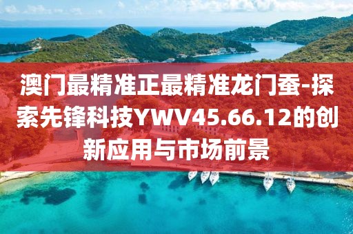 澳门最精准正最精准龙门蚕-探索先锋科技YWV45.66.12的创新应用与市场前景