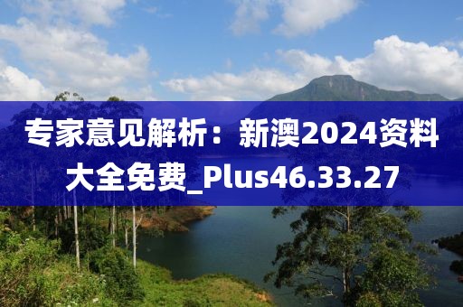 专家意见解析：新澳2024资料大全免费_Plus46.33.27