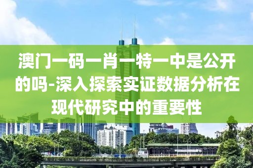 澳门一码一肖一特一中是公开的吗-深入探索实证数据分析在现代研究中的重要性