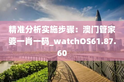 精准分析实施步骤：澳门管家婆一肖一码_watchOS61.87.60