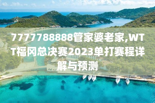 7777788888管家婆老家,WTT福冈总决赛2023单打赛程详解与预测