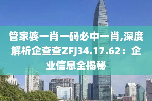 管家婆一肖一码必中一肖,深度解析企查查ZFJ34.17.62：企业信息全揭秘