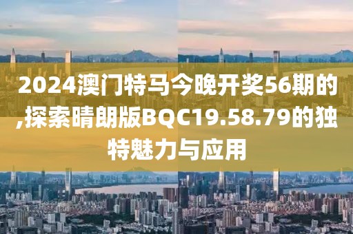 2024澳门特马今晚开奖56期的,探索晴朗版BQC19.58.79的独特魅力与应用