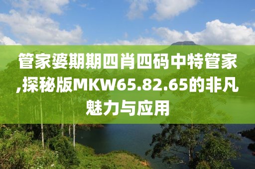 管家婆期期四肖四码中特管家,探秘版MKW65.82.65的非凡魅力与应用