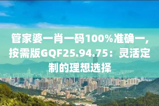 管家婆一肖一码100%准确一,按需版GQF25.94.75：灵活定制的理想选择