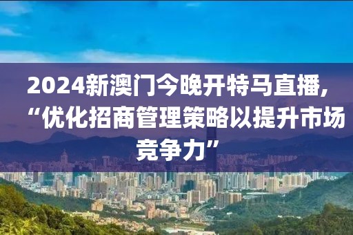 2024新澳门今晚开特马直播,“优化招商管理策略以提升市场竞争力”