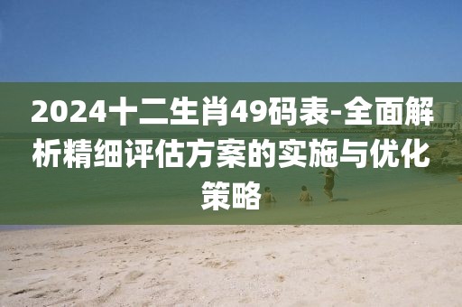 2024十二生肖49码表-全面解析精细评估方案的实施与优化策略