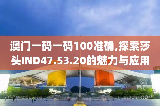 澳门一码一码100准确,探索莎头IND47.53.20的魅力与应用