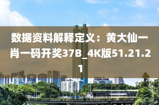 数据资料解释定义：黄大仙一肖一码开奖37B_4K版51.21.21