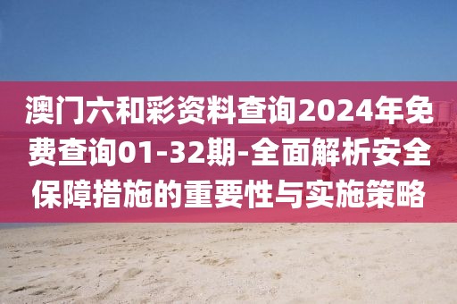 澳门六和彩资料查询2024年免费查询01-32期-全面解析安全保障措施的重要性与实施策略