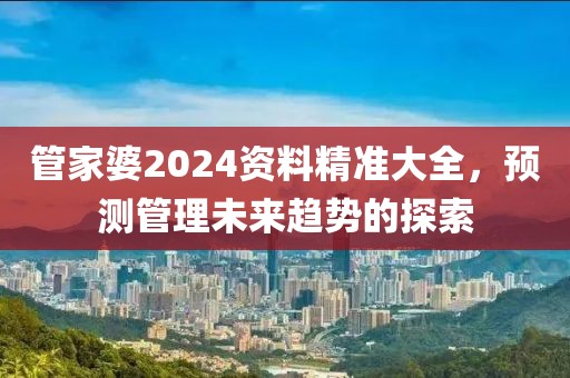 管家婆2024资料精准大全，预测管理未来趋势的探索