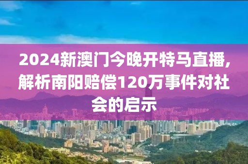 2024新澳门今晚开特马直播,解析南阳赔偿120万事件对社会的启示