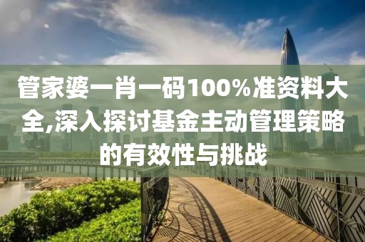 管家婆一肖一码100%准资料大全,深入探讨基金主动管理策略的有效性与挑战