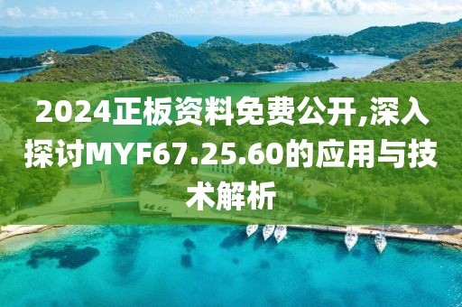 2024正板资料免费公开,深入探讨MYF67.25.60的应用与技术解析