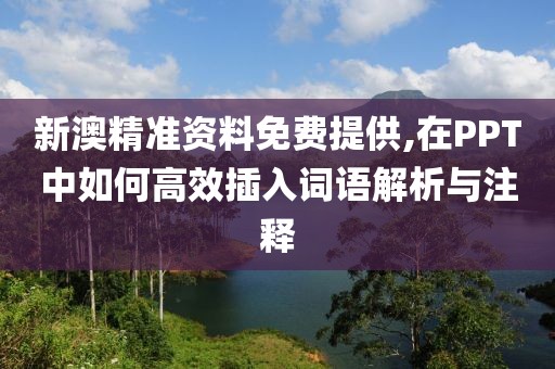 新澳精准资料免费提供,在PPT中如何高效插入词语解析与注释