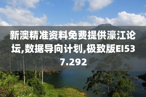 新澳精准资料免费提供濠江论坛,数据导向计划,极致版EI537.292