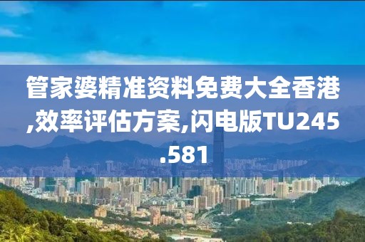 管家婆精准资料免费大全香港,效率评估方案,闪电版TU245.581