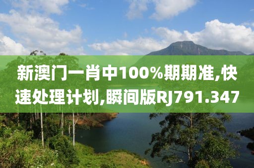 新澳门一肖中100%期期准,快速处理计划,瞬间版RJ791.347