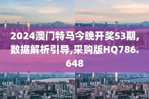 2024澳门特马今晚开奖53期,数据解析引导,采购版HQ786.648