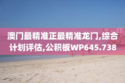 澳门最精准正最精准龙门,综合计划评估,公积板WP645.738