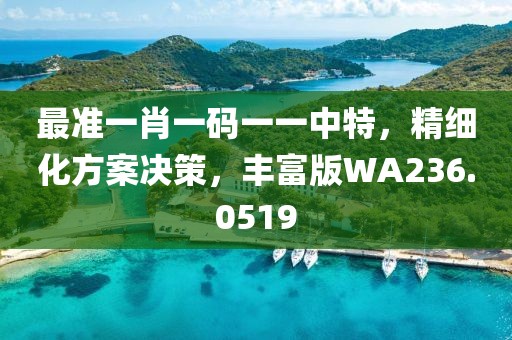 最准一肖一码一一中特，精细化方案决策，丰富版WA236.0519