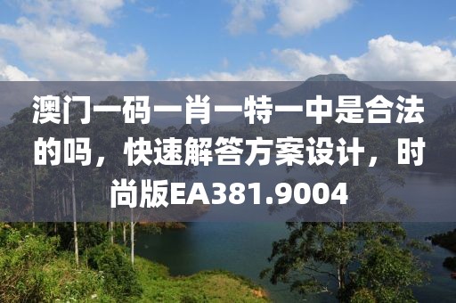 澳门一码一肖一特一中是合法的吗，快速解答方案设计，时尚版EA381.9004