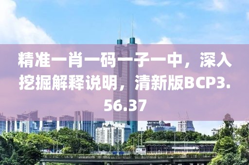 精准一肖一码一子一中，深入挖掘解释说明，清新版BCP3.56.37