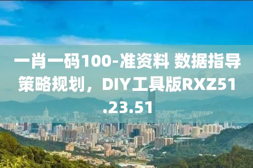 一肖一码100-准资料 数据指导策略规划，DIY工具版RXZ51.23.51