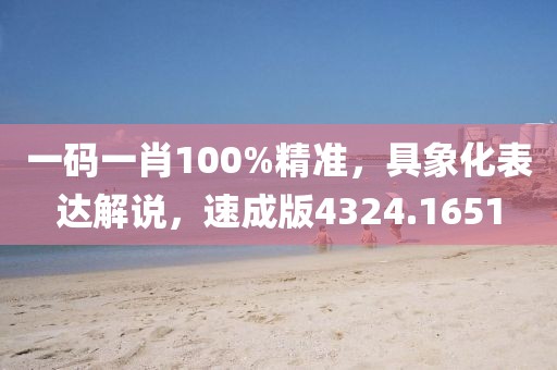 一码一肖100%精准，具象化表达解说，速成版4324.1651