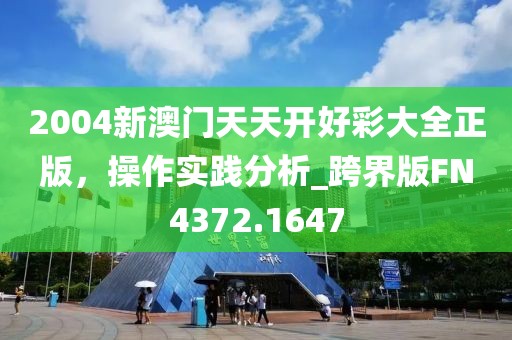 2004新澳门天天开好彩大全正版，操作实践分析_跨界版FN4372.1647