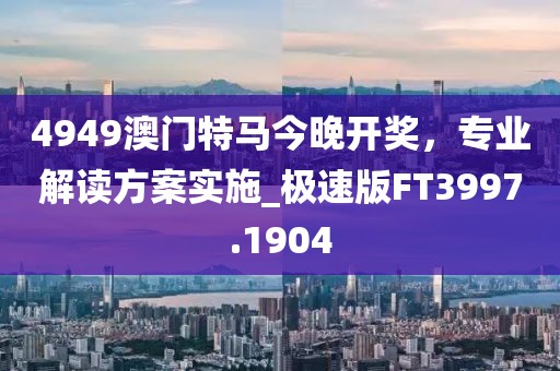 4949澳门特马今晚开奖，专业解读方案实施_极速版FT3997.1904