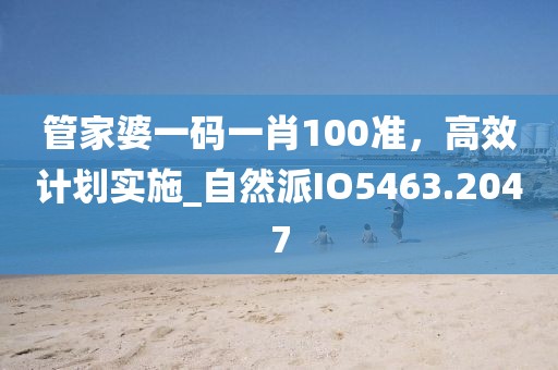 管家婆一码一肖100准，高效计划实施_自然派IO5463.2047