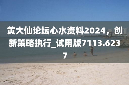 黄大仙论坛心水资料2024，创新策略执行_试用版7113.6237