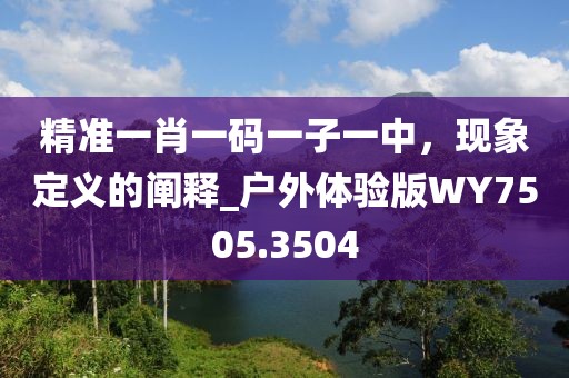 精准一肖一码一子一中，现象定义的阐释_户外体验版WY7505.3504