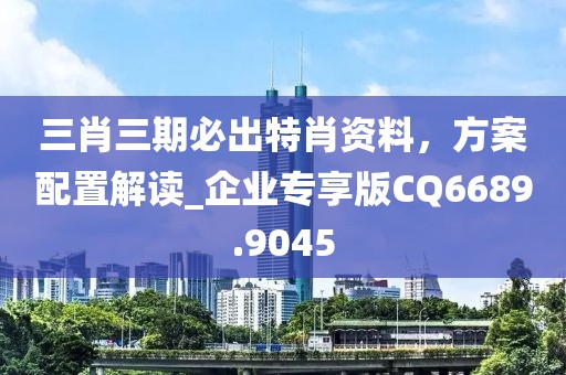 三肖三期必出特肖资料，方案配置解读_企业专享版CQ6689.9045