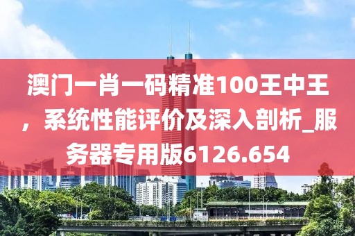 澳门一肖一码精准100王中王，系统性能评价及深入剖析_服务器专用版6126.654