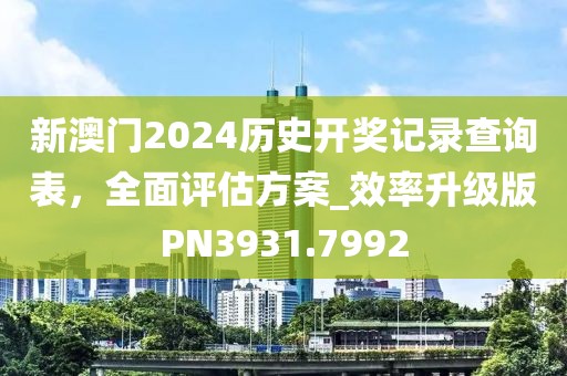 新澳门2024历史开奖记录查询表，全面评估方案_效率升级版PN3931.7992