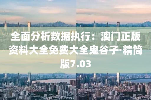 全面分析数据执行：澳门正版资料大全免费大全鬼谷子·精简版7.03