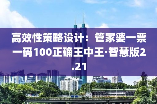 高效性策略设计：管家婆一票一码100正确王中王·智慧版2.21