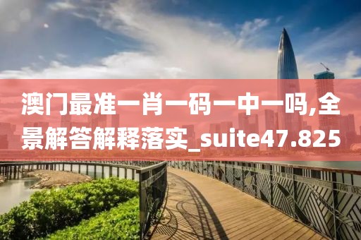 澳门最准一肖一码一中一吗,全景解答解释落实_suite47.825